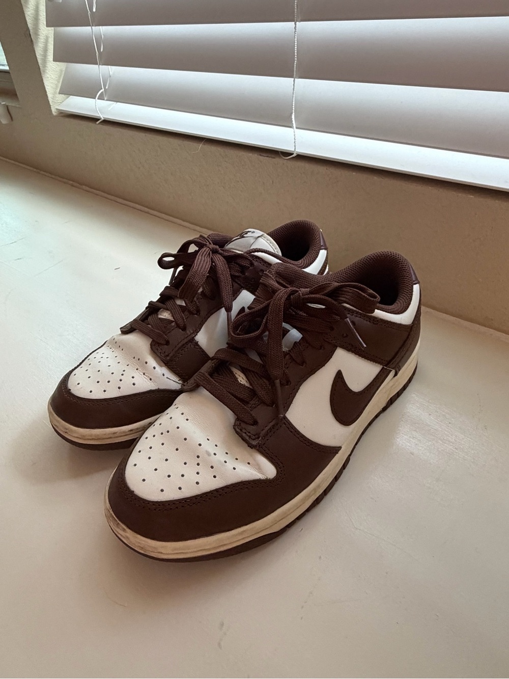 Nike Dunk Low Brown White Sneakers Women’s Size 6.5